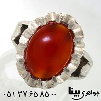 انگشتر عقیق یمنی مردانه درشت و سنگین مدل جاوید _کد:7791