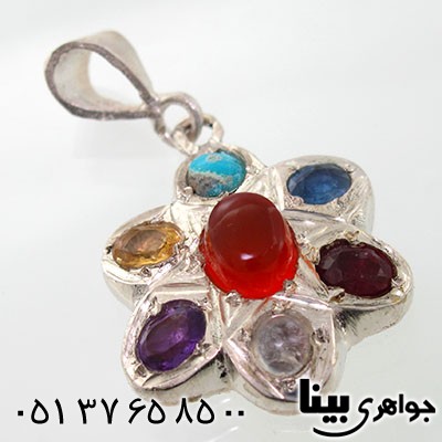 گردنبند چند جواهر هفت نگین مدل ستاره _کد:7793