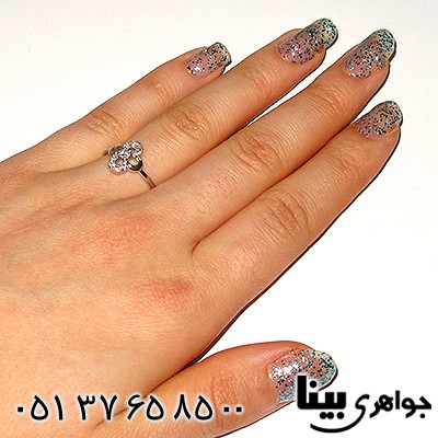 انگشتر اتمی سوئیسی زنانه مدل گلبرگ _کد:7795