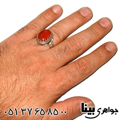 انگشتر عقیق یمنی مردانه درشت مدل معین _کد:7798