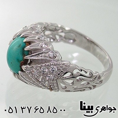انگشتر فیروزه نیشابوری شجری مردانه رادیوم لوکس _کد:7807