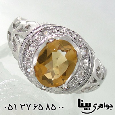 انگشتر سیترین مردانه اسلیمی رادیوم لوکس _کد:7817