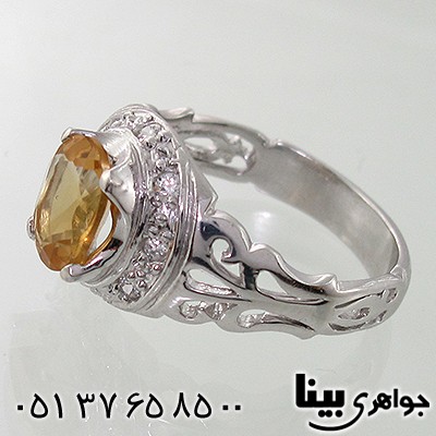 انگشتر سیترین مردانه اسلیمی رادیوم لوکس _کد:7817