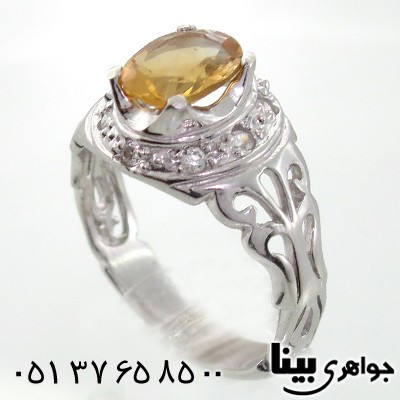 انگشتر سیترین مردانه اسلیمی رادیوم لوکس _کد:7817