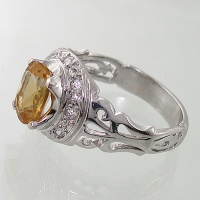 انگشتر سیترین مردانه اسلیمی رادیوم لوکس 