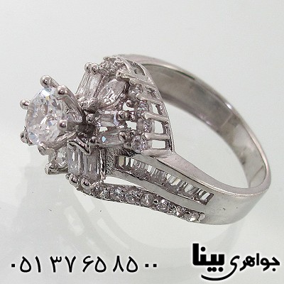 انگشتر نقره نگین سوئیسی زنانه جواهر درخشان _کد:7818