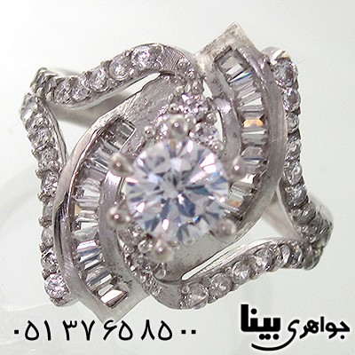 انگشتر نقره نگین سوئیسی مدل رخساره _کد:7831