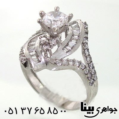 انگشتر نقره نگین سوئیسی مدل رخساره _کد:7831