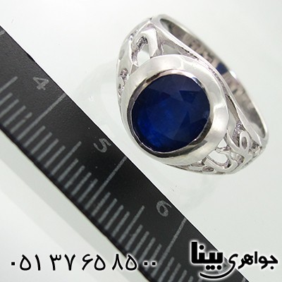 انگشتر یاقوت کبود مردانه یا علی و یا فاطمه رادیوم لوکس _کد:7843