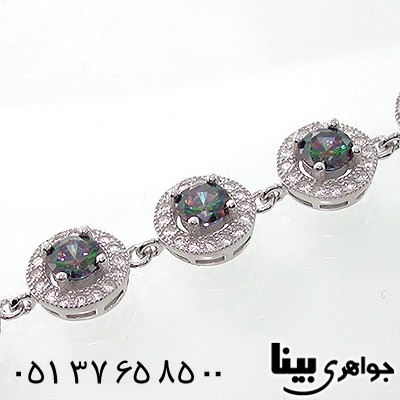 دستبند توپاز هفت رنگ زنانه رادیوم لوکس _کد:7847