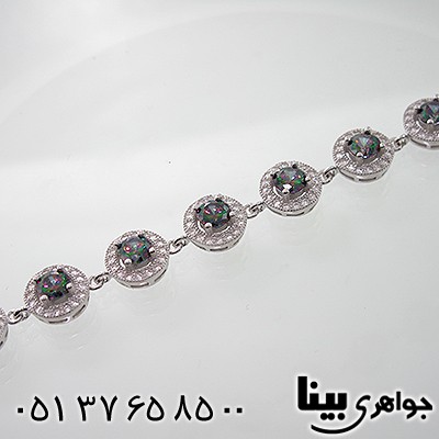 دستبند توپاز هفت رنگ زنانه رادیوم لوکس _کد:7847