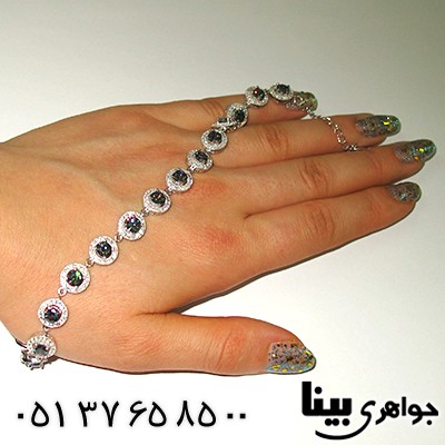 دستبند توپاز هفت رنگ زنانه رادیوم لوکس _کد:7847