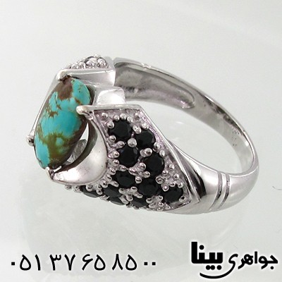 انگشتر فیروزه نیشابوری مردانه رادیوم لوکس _کد:7851