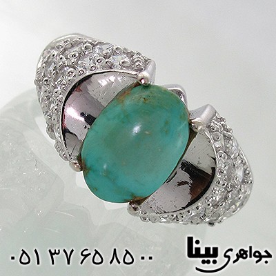 انگشتر فیروزه نیشابوری مردانه رادیوم لوکس _کد:7854