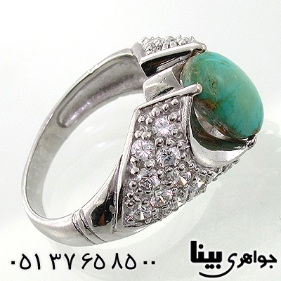 انگشتر فیروزه نیشابوری مردانه رادیوم لوکس _کد:7854