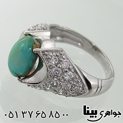 انگشتر فیروزه نیشابوری مردانه رادیوم لوکس _کد:7854