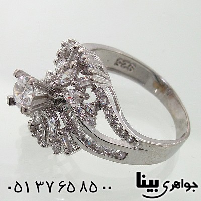 انگشتر نقره الماس نشان زنانه مدل تارا _کد:7855