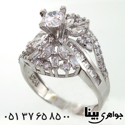 انگشتر نقره الماس نشان زنانه مدل تارا _کد:7855