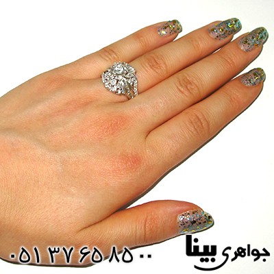 انگشتر نقره الماس نشان زنانه مدل تارا _کد:7855