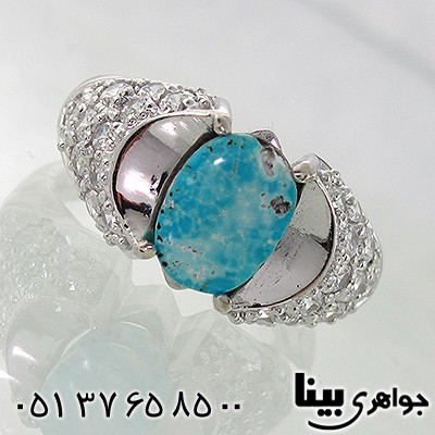انگشتر فیروزه نیشابوری مردانه رادیوم لوکس _کد:7866