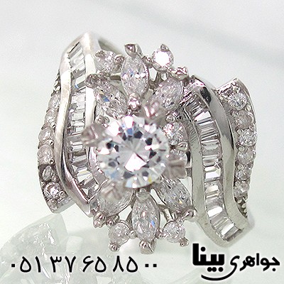 انگشتر نقره جواهری زنانه مدل نگار _کد:7870