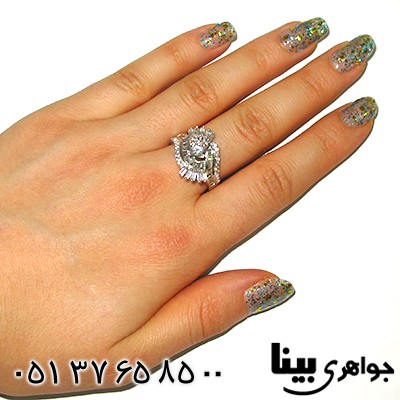 انگشتر نقره جواهری زنانه مدل نگار _کد:7870