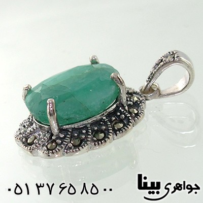 گردنبند زمرد زنانه مارکازیت هانگ مدل تینا _کد:7872