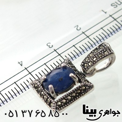گردنبند یاقوت کبود زنانه مارکازیت هانگ مربعی _کد:7879