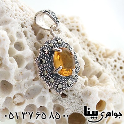 گردنبند سیترین زنانه مارکازیت هانگ مدل روژین _کد:7880