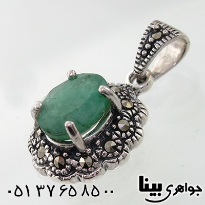 گردنبند زمرد زنانه مارکازیت هانگ مدل غنچه _کد:7891