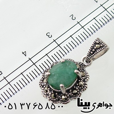 گردنبند زمرد زنانه مارکازیت هانگ مدل غنچه _کد:7891