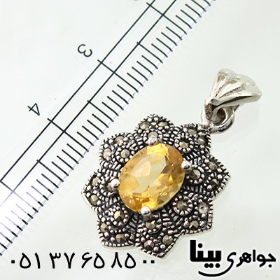 گردنبند سیترین زنانه مارکازیت هانگ مدل تابان _کد:7913