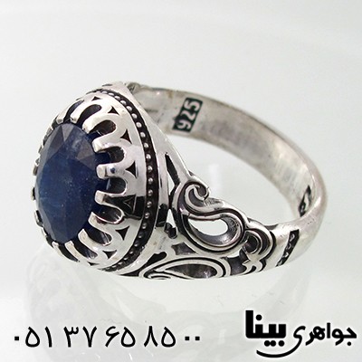 انگشتر یاقوت کبود آفریقایی مردانه _کد:7922