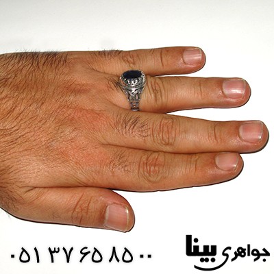 انگشتر یاقوت کبود آفریقایی مردانه _کد:7922