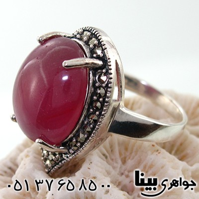 انگشتر یاقوت سرخ زلال زنانه درشت و صاف مارکازیت هانگ _کد:7923