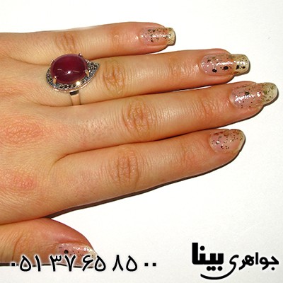 انگشتر یاقوت سرخ زلال زنانه درشت و صاف مارکازیت هانگ _کد:7923