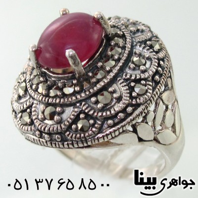 انگشتر یاقوت سرخ زنانه درشت مارکازیت هانگ ملکه _کد:7927