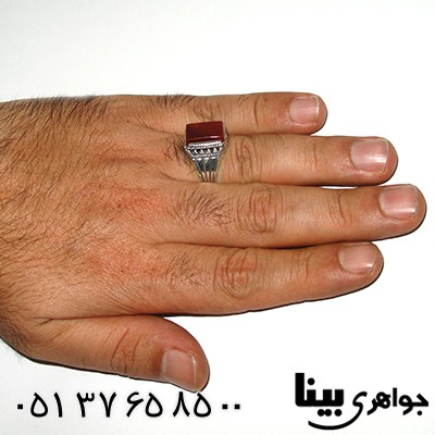 انگشتر عقیق قرمز مردانه مدرن _کد:7931