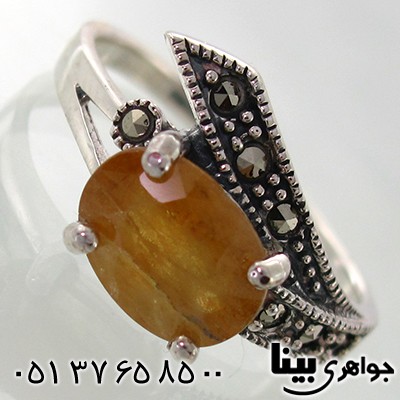انگشتر یاقوت زرد زنانه مارکازیت هانگ _کد:7932