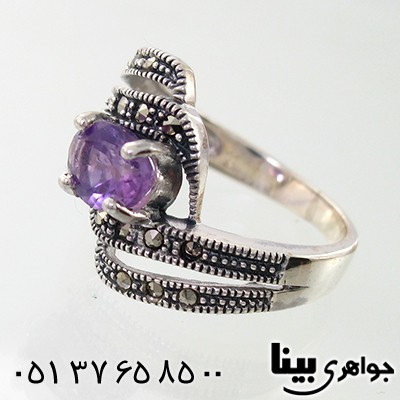 انگشتر آمتیست زنانه مارکازیت هانگ _کد:7942
