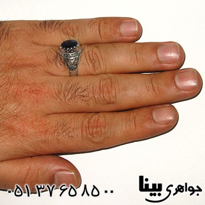 انگشتر یاقوت کبود آفریقایی مردانه _کد:7944