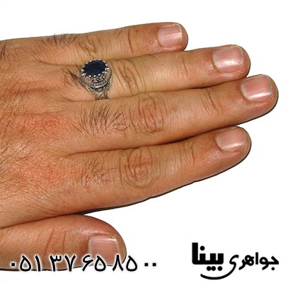 انگشتر یاقوت کبود آفریقایی مردانه _کد:7950