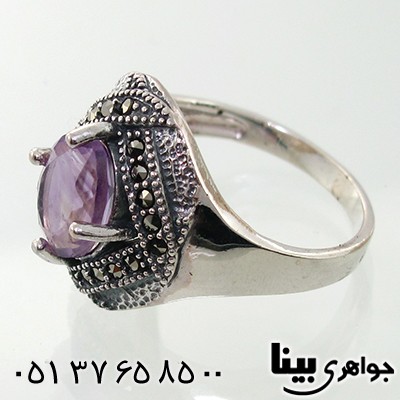 انگشتر آمتیست زنانه مارکازیت هانگ درشت _کد:7953