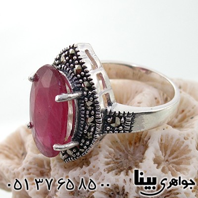 انگشتر یاقوت سرخ زلال درشت سوپر زنانه مارکازیت هانگ _کد:7954