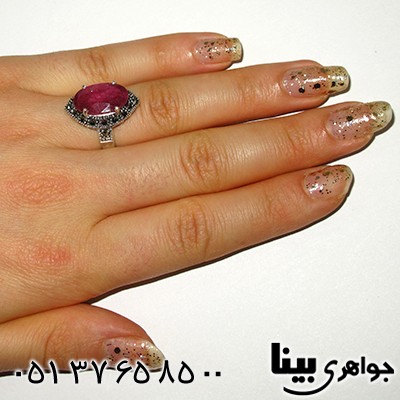 انگشتر یاقوت سرخ زلال درشت سوپر زنانه مارکازیت هانگ _کد:7954