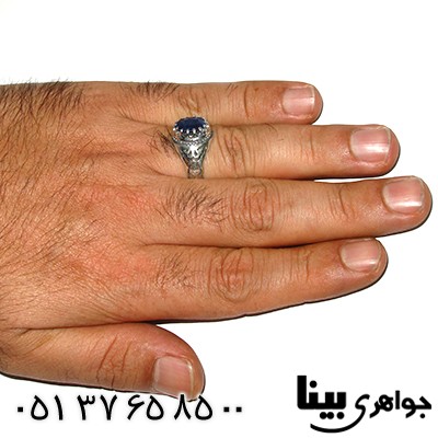 انگشتر یاقوت کبود آفریقایی مردانه _کد:7955
