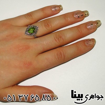 انگشتر زبرجد خوشرنگ زنانه مارکازیت هانگ _کد:7966