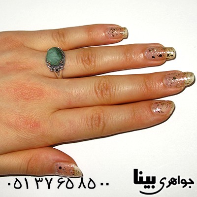 انگشتر زمرد زنانه مارکازیت هانگ درشت _کد:7972