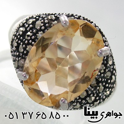انگشتر سیترین درخشان درشت زنانه مارکازیت هانگ _کد:7976