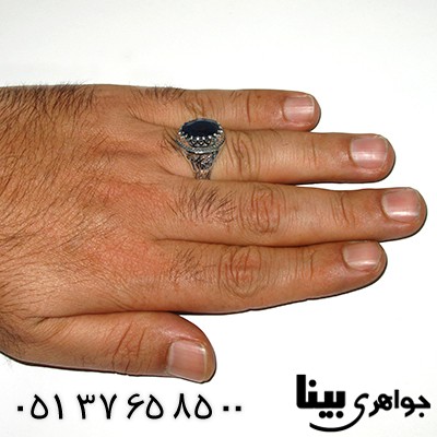 انگشتر یاقوت کبود آفریقایی مردانه یا ابالفضل العباس _کد:7979